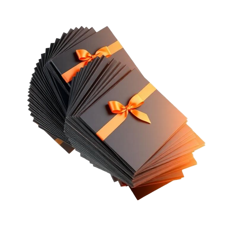 Maço de giftcards em PVC gerados em lote