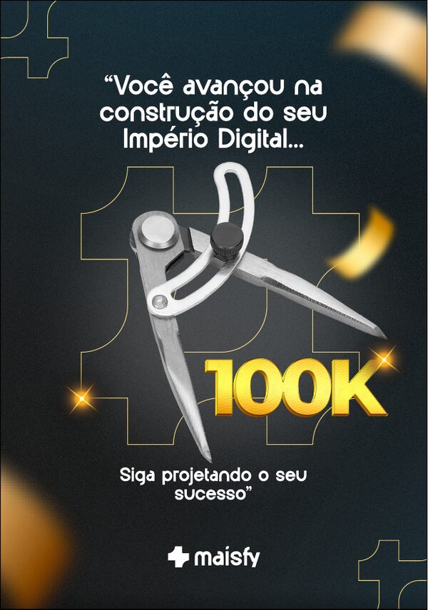 Placa de premiação Maisfy por 100K em vendas