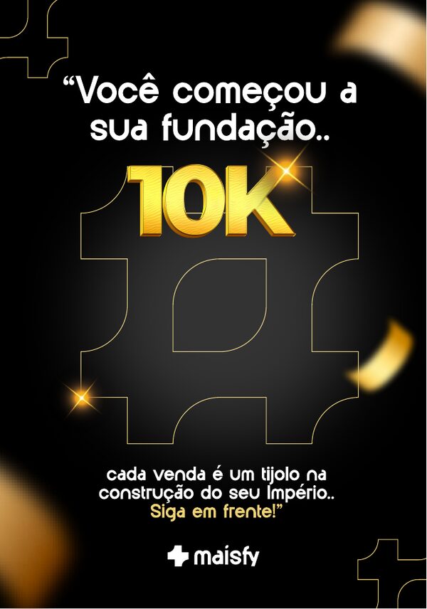 Placa de premiação Maisfy por 10K em vendas