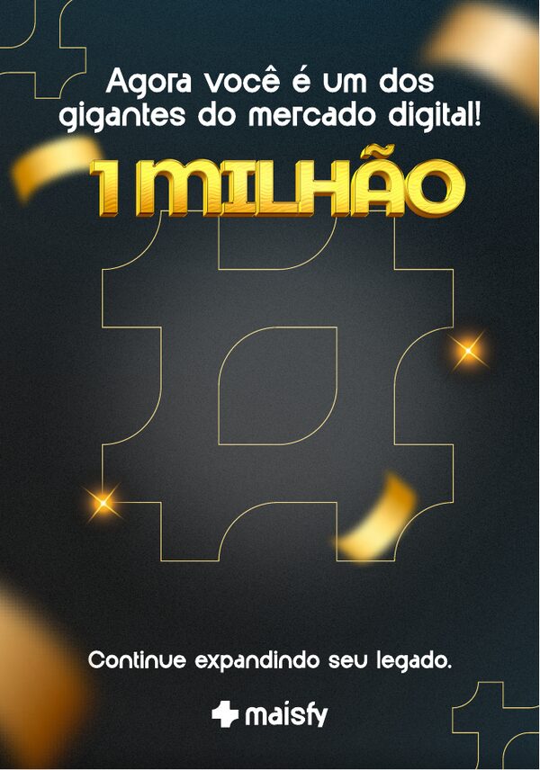 Placa de premiação Maisfy por 1 milhão em vendas