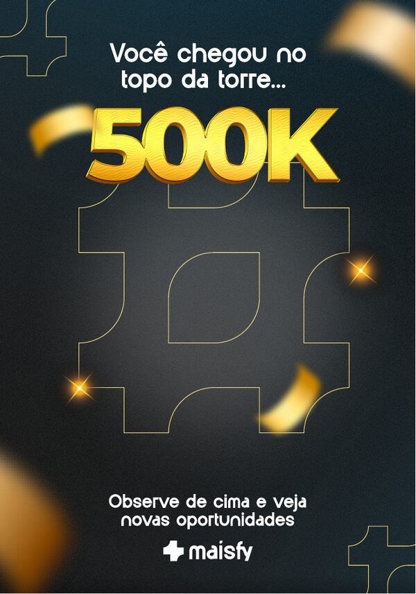 Placa de premiação Maisfy por 500 mil em vendas